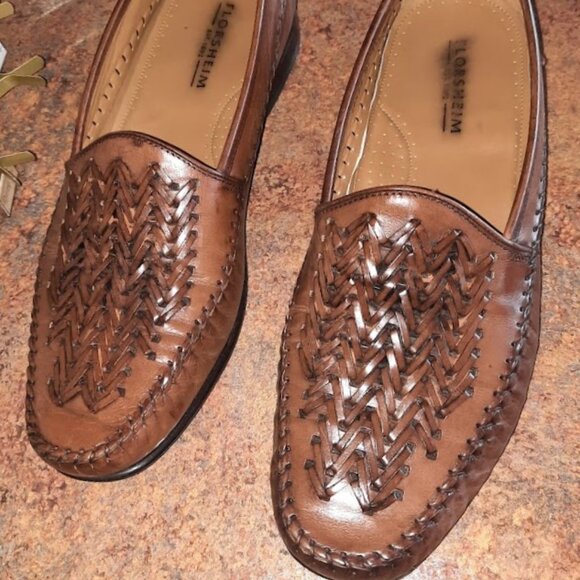 Florsheim Other - Florsheim Mens Vintage Leather Basket Weave Loafers US 11.5 Wide USA